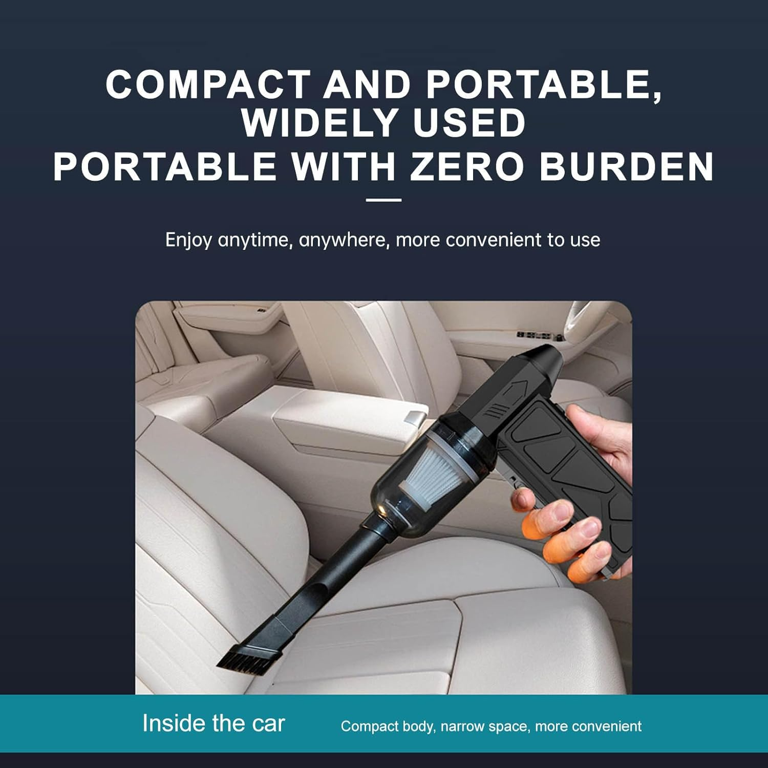 Compressed Air Duster, 130000RPM Handheld Car Vacuum-Air Blower& Pump, 4 Gear Adjustable Electric Air Duster Keyboard Duster With LED Light- Blower