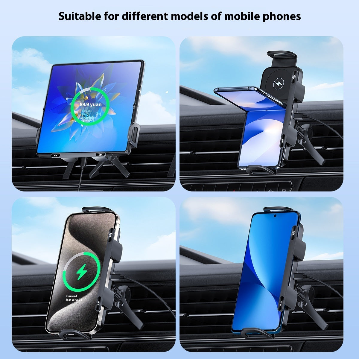 Wireless Charger Double-line Folding Mobile Phone Bracket