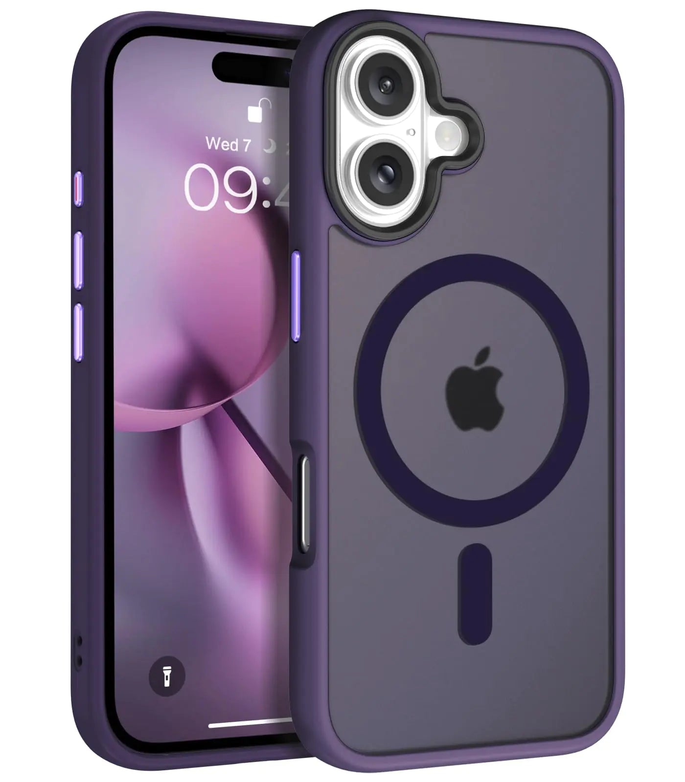 BENTOBEN Magnetic for iPhone 16 Case [Compatible with MagSafe] Translucent Matte Phone Case iPhone 16 Slim Thin Shockproof Anti-Yellow Women Men Protective Cases Cover for iPhone 16 6.1" Purple