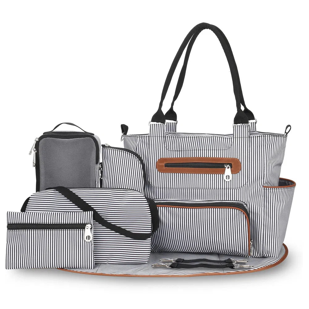 8PCS Baby Diaper Bag Set – The Ultimate All-in-One Solution for Mom & Dad