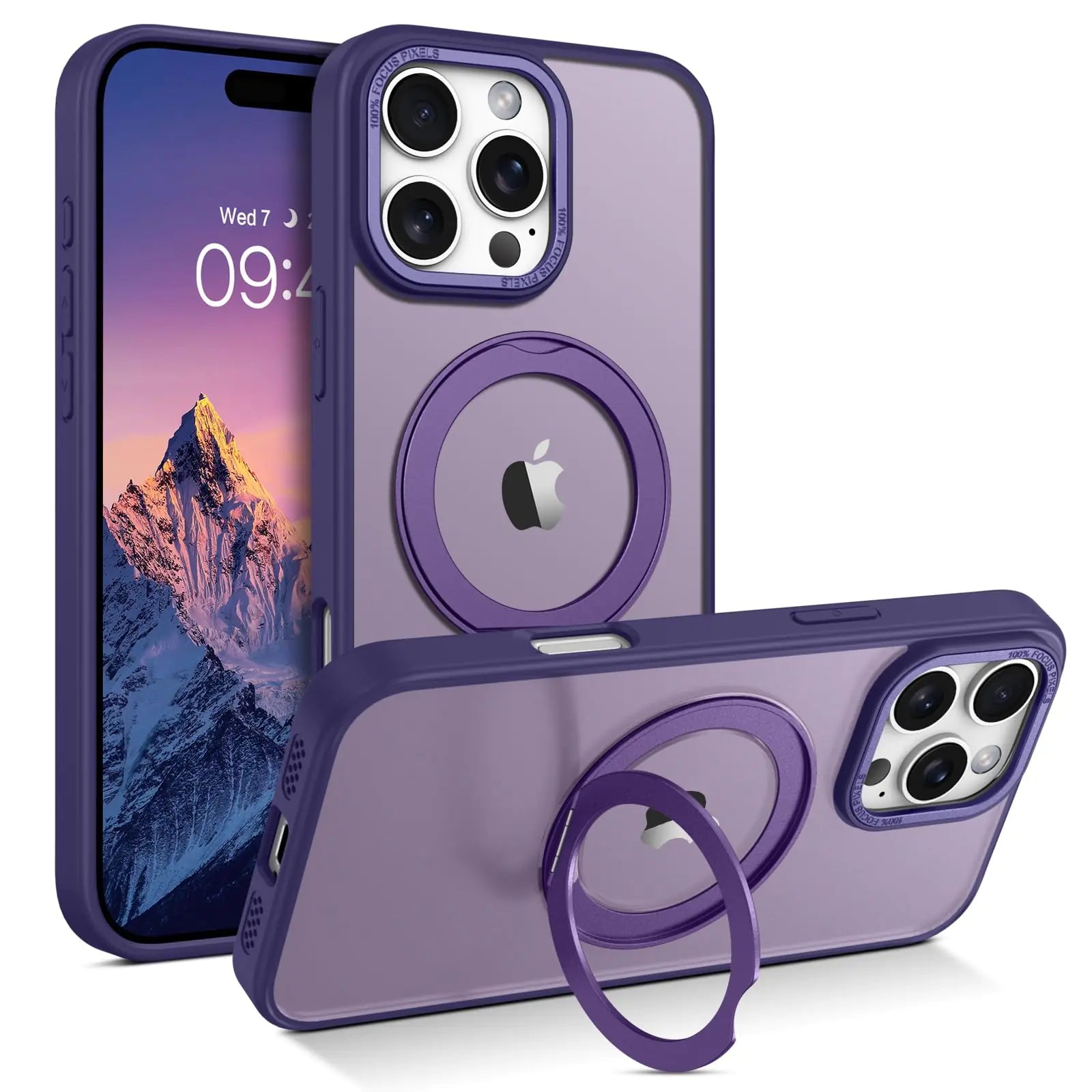 BENTOBEN Compatible with iPhone 16 Pro Max Case for Magnetic iPhone 16 Pro Max Phone Case with Rotatable Kickstand Ring Compatible with Magsafe Shockproof Protective Girl Women Boy Men Cover Purple